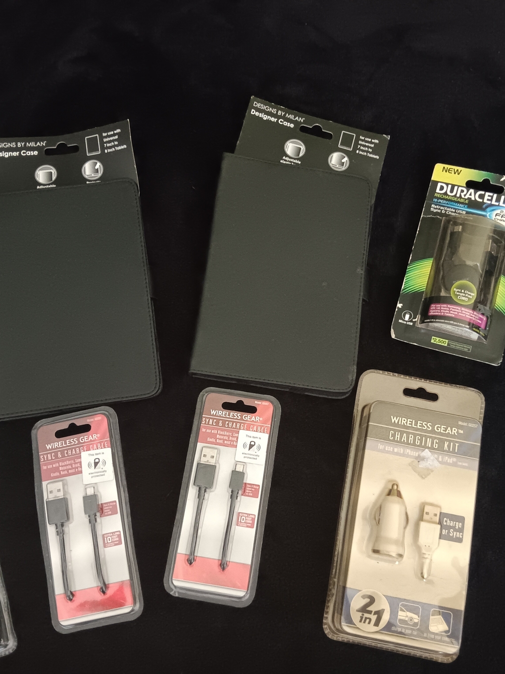 Wireless Gear Charging Kit and Cables with Black Designer Cases Great For Resell